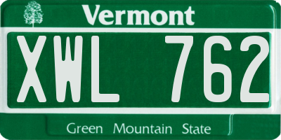 VT license plate XWL762