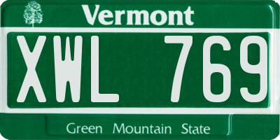 VT license plate XWL769