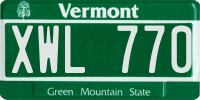 VT license plate XWL770