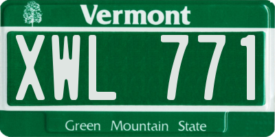 VT license plate XWL771