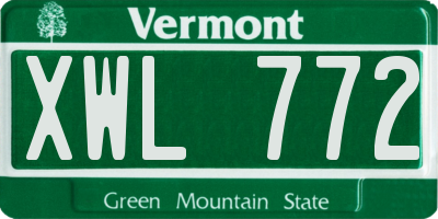 VT license plate XWL772