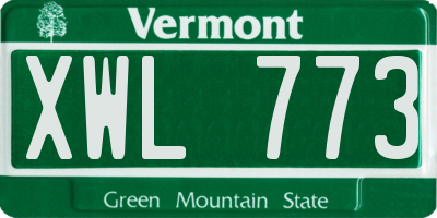 VT license plate XWL773
