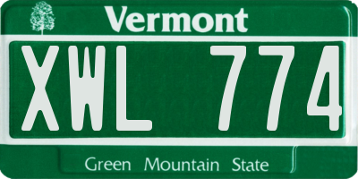 VT license plate XWL774