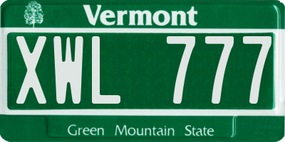 VT license plate XWL777