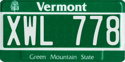 VT license plate XWL778