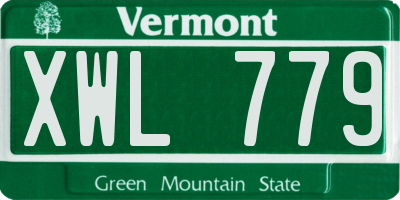 VT license plate XWL779