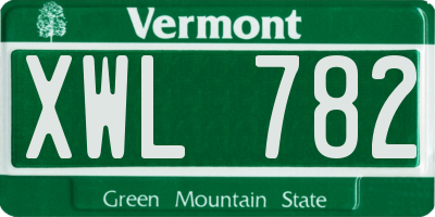VT license plate XWL782