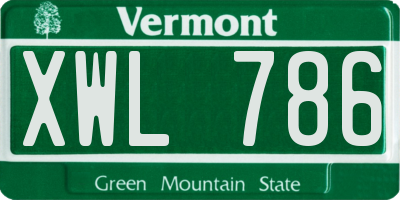 VT license plate XWL786