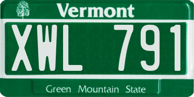 VT license plate XWL791