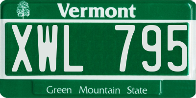 VT license plate XWL795