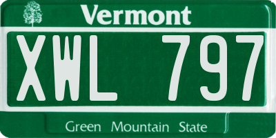 VT license plate XWL797