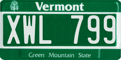 VT license plate XWL799