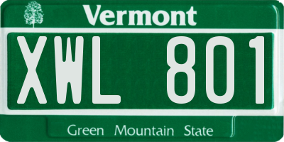 VT license plate XWL801