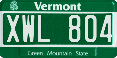 VT license plate XWL804