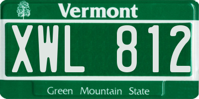 VT license plate XWL812