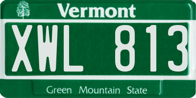 VT license plate XWL813