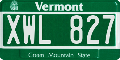 VT license plate XWL827