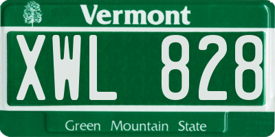 VT license plate XWL828