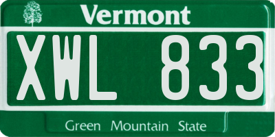VT license plate XWL833