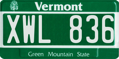 VT license plate XWL836