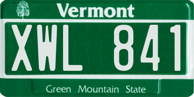 VT license plate XWL841