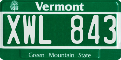 VT license plate XWL843