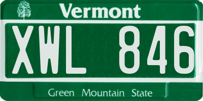 VT license plate XWL846