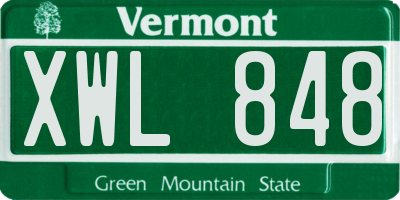 VT license plate XWL848