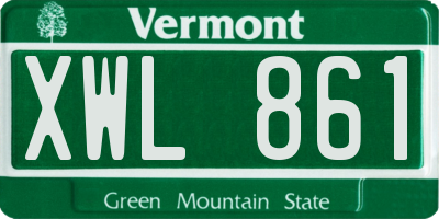 VT license plate XWL861
