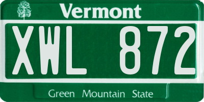 VT license plate XWL872