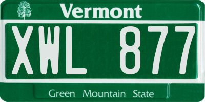 VT license plate XWL877