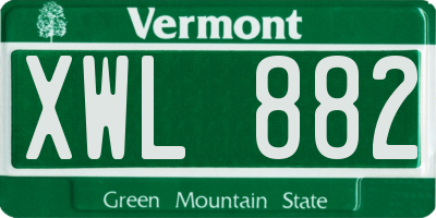 VT license plate XWL882