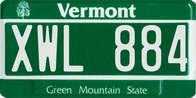 VT license plate XWL884