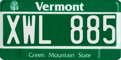 VT license plate XWL885