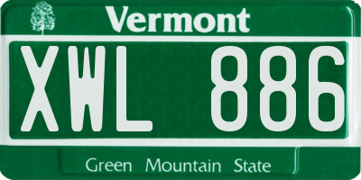 VT license plate XWL886