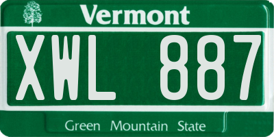 VT license plate XWL887