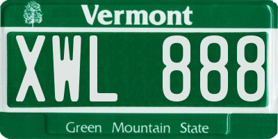 VT license plate XWL888