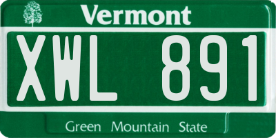 VT license plate XWL891