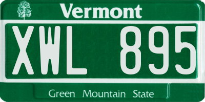 VT license plate XWL895