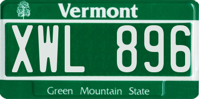 VT license plate XWL896