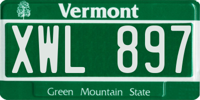 VT license plate XWL897