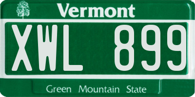 VT license plate XWL899