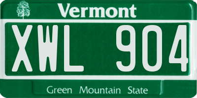 VT license plate XWL904