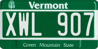 VT license plate XWL907