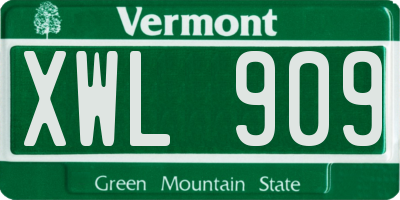 VT license plate XWL909