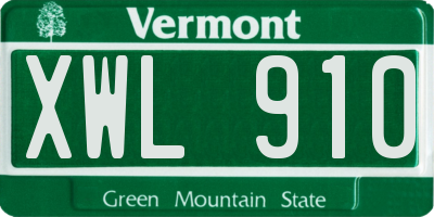 VT license plate XWL910