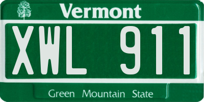 VT license plate XWL911