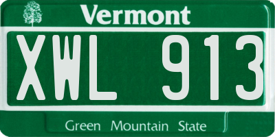 VT license plate XWL913