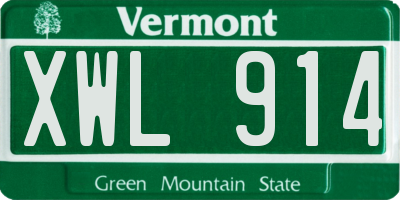 VT license plate XWL914