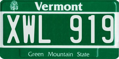 VT license plate XWL919